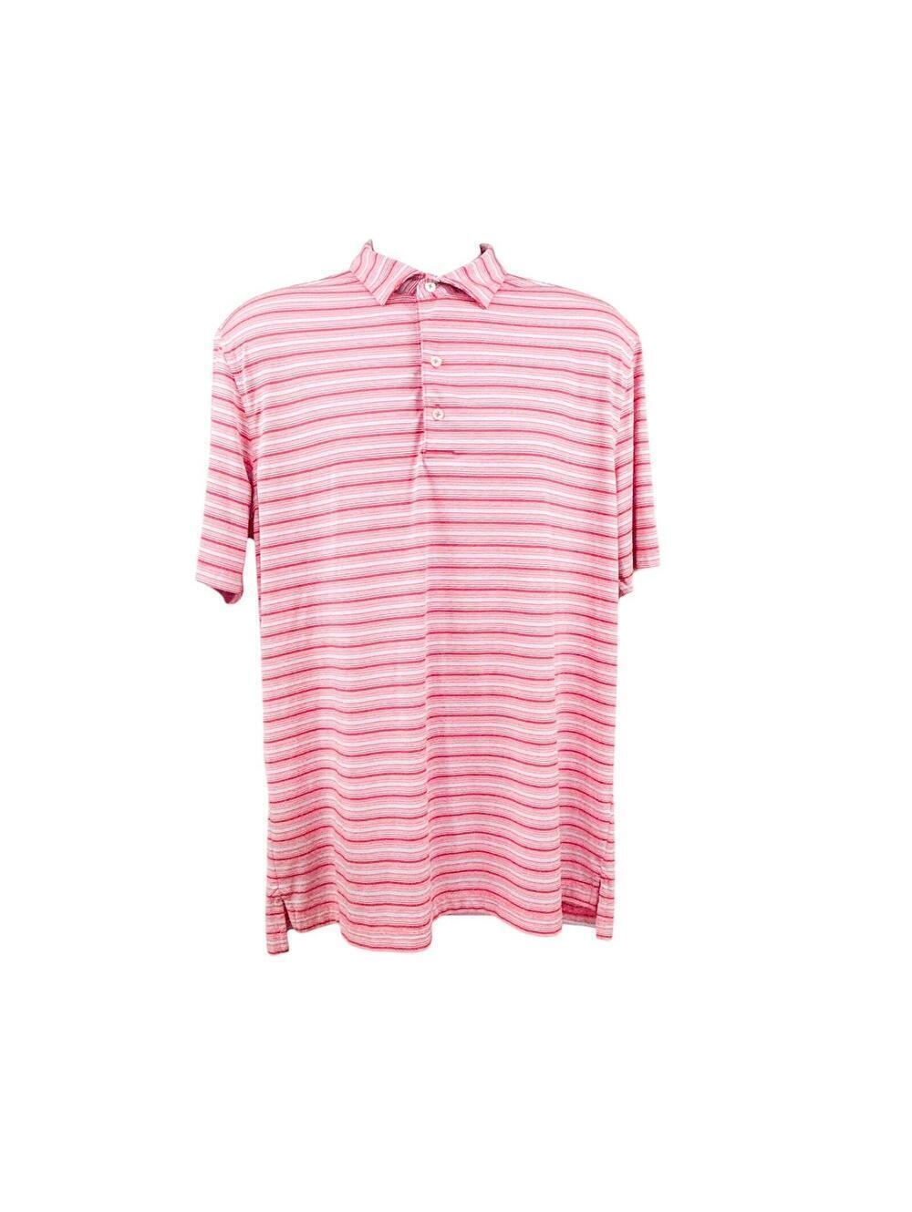 Johnnie-O Secession Country Club Polo Shirt Mens Large Striped Polyester Blend